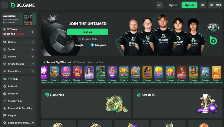 BC.GAME homepage