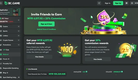 BC.GAME referral programme