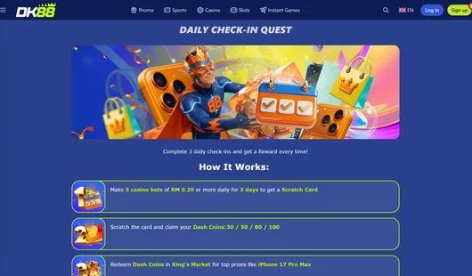 DK88 daily check-in quest