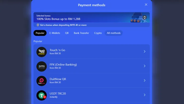 DK88 deposit page
