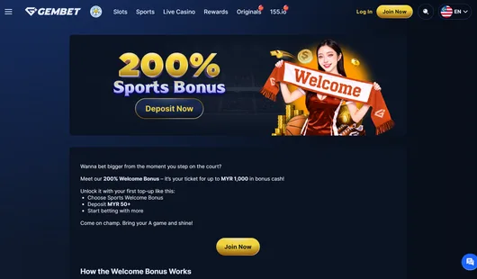 gembet 200% sports welcome bonus