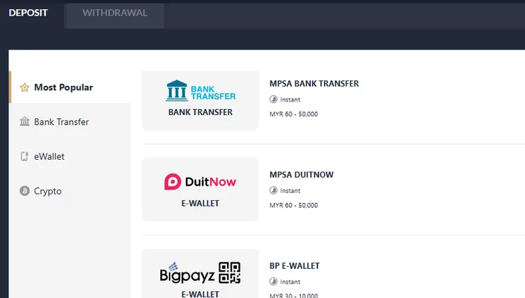 m88 deposit page
