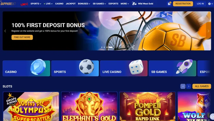 SapphireBet homepage