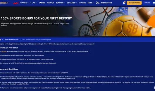 SapphireBet sports bonus