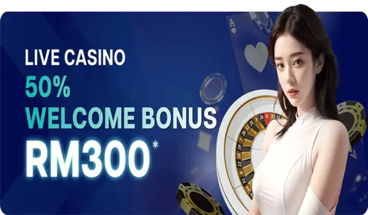 50% live casino welcome bonus