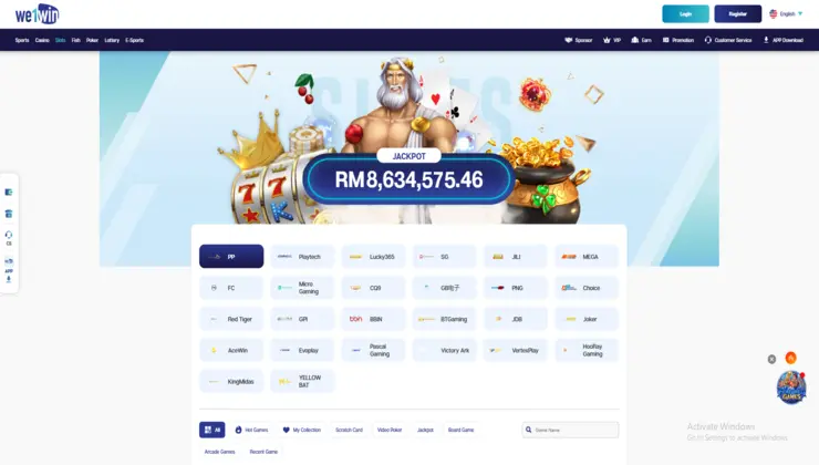 we1win slots page