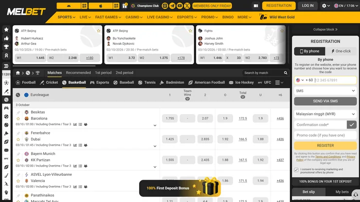 melbet basketball markets